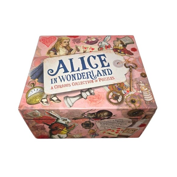 Alice In Wonderland A Curious Collection of Puzzles Trivia Brainteaser Card Game - Picture 1 of 5